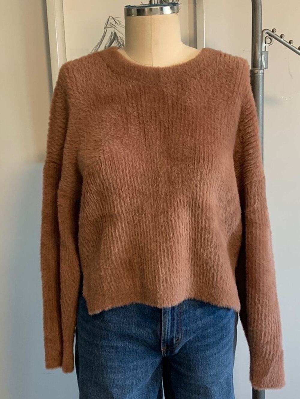 Abercrombie & Fitch Super Soft Sweater Soft A&F Small Ribbed Dusty Rose Pullover